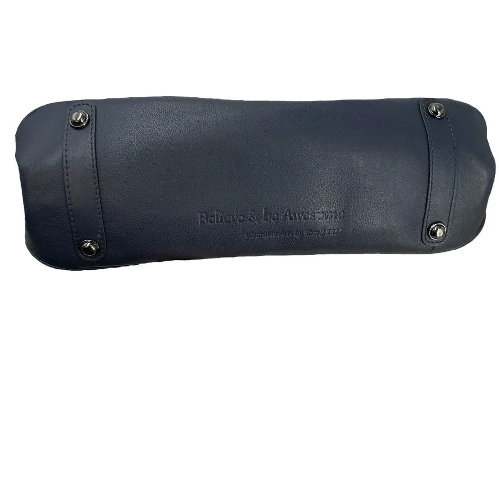 Sharif Hand‎ Painted Genuine Leather Art Deco Handbag & Matching Makeup Pouch